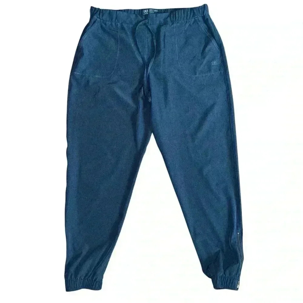 ALBION size large joggers  blue zip ankles